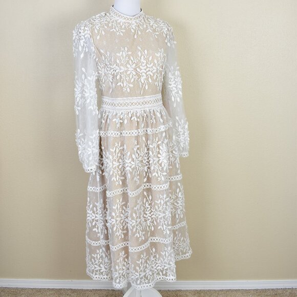 Ivy City Co. Sicily Midi Lace Crochet Dress NEW 8 - Picture 11 of 12